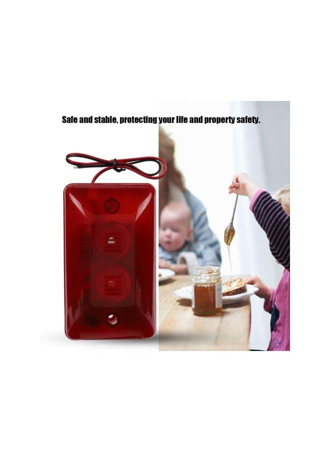 Generic - 12V 15W Wired Strobe Siren,Sound and Light Alarm System,Sound Alarm Strobe Flashing Red Light 120dB for Home Security - Image 1