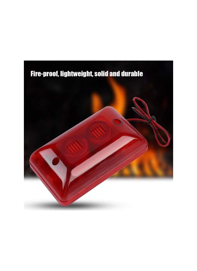 Generic - 12V 15W Wired Strobe Siren,Sound and Light Alarm System,Sound Alarm Strobe Flashing Red Light 120dB for Home Security - Image 1