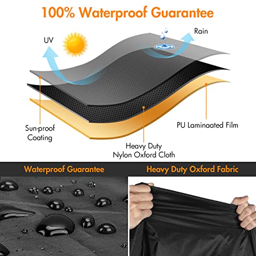 WLEAFJ Outdoor Chair Covers Waterproof, Black Lawn Patio Furniture Covers, Heavy Duty Patio Lounge Deep Seat Cover, 2 Pack - 26" W x 25" D x 34" H - Image 4