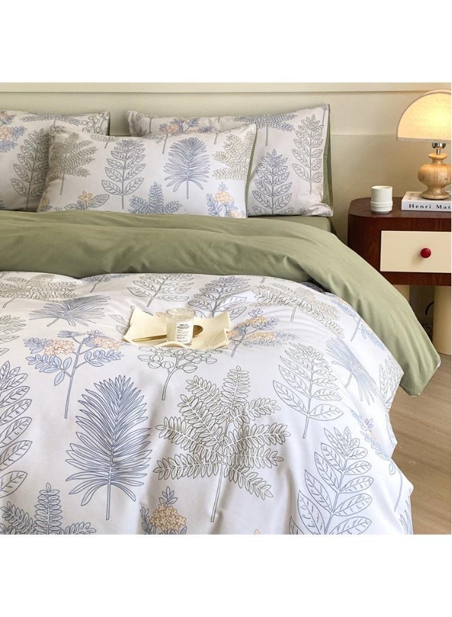 أطقم لحاف قطنية مريحة 4 قطع تناسب سرير مزدوج بحجم 1.5 م / 1.8 م هدية لتزيين المنزل هدية عيد ميلاد - Image 1