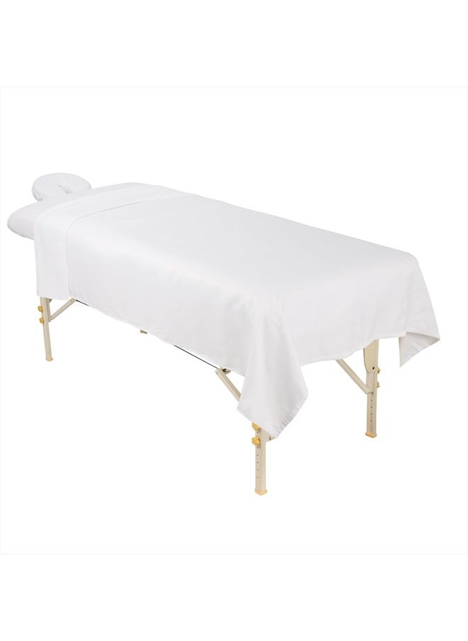 ForPro Professional Collection Premium Microfiber 3-Piece Massage Sheet Set, White, Ultra-Light, Stain, and Wrinkle-Resistant Includes Massage Flat and Fitted Sheet and Massage Face Rest Cover  - Image 3