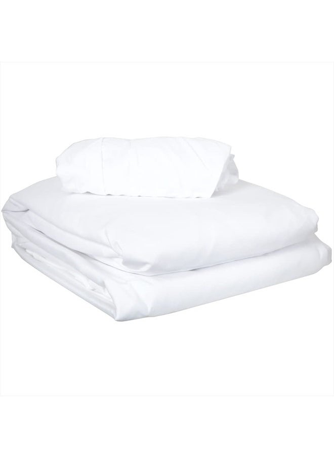 ForPro Professional Collection Premium Microfiber 3-Piece Massage Sheet Set, White, Ultra-Light, Stain, and Wrinkle-Resistant Includes Massage Flat and Fitted Sheet and Massage Face Rest Cover  - Image 4