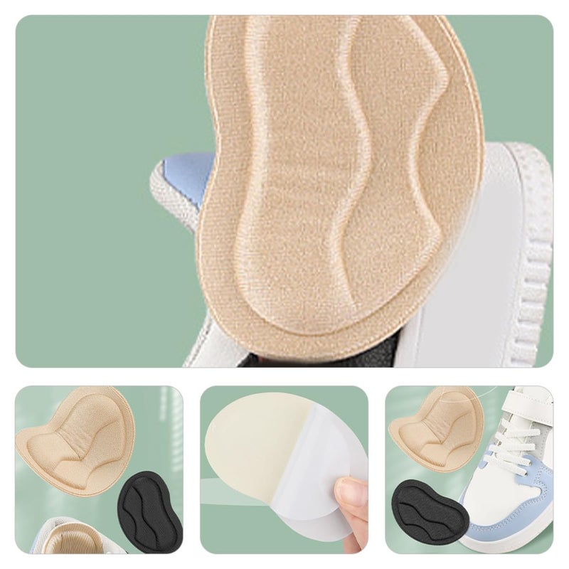 6 Pairs Heart Shaped Heel Protectors Anti Friction Cushions in Beige and Black for Blister Prevention - Image 5