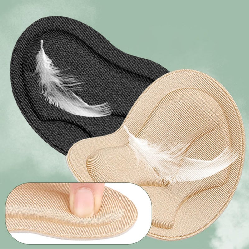 6 Pairs Heart Shaped Heel Protectors Anti Friction Cushions in Beige and Black for Blister Prevention - Image 4
