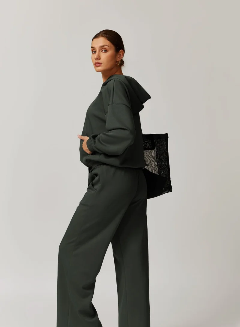 Kawn.yoga Dark Forest Green Womens Loose Fit Hoodie for Women | Best Price UAE