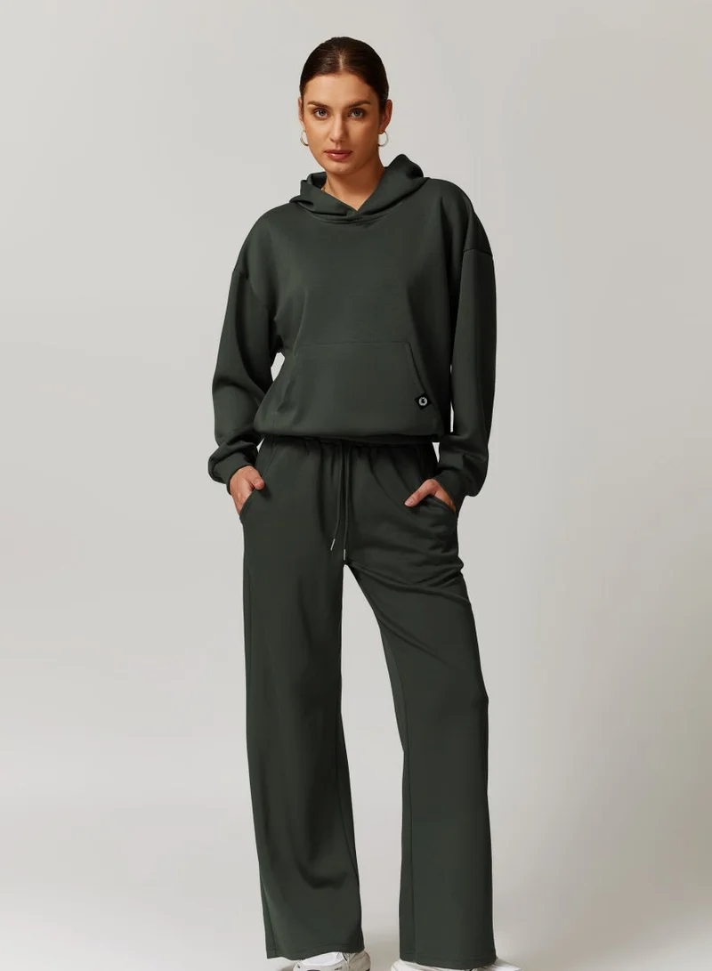 Kawn.yoga Dark Forest Green Womens Loose Fit Hoodie for Women | Best Price UAE
