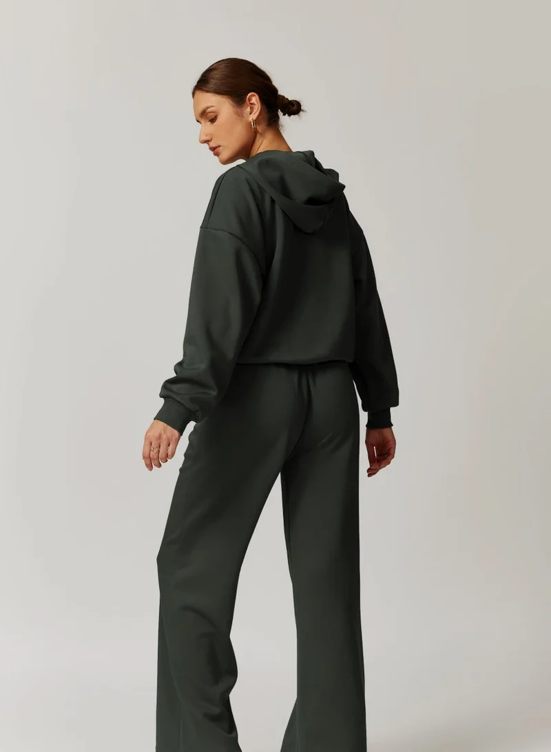 Kawn.yoga Dark Forest Green Womens Loose Fit Hoodie for Women | Best Price UAE