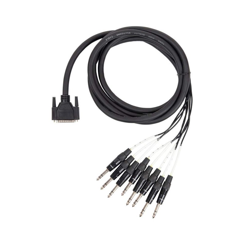 Hawk Proaudio DB25 to 8 Channel 6.35mm TRS Stereo Snake Cable (Black) - Image 2