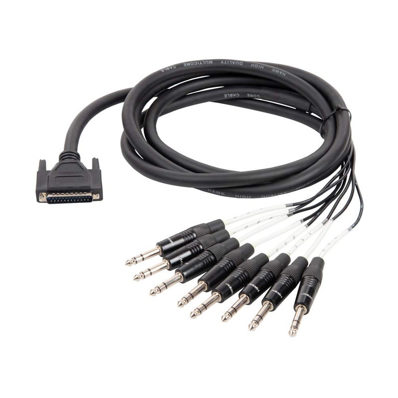 Hawk Proaudio DB25 to 8 Channel 6.35mm TRS Stereo Snake Cable (Black) - Image 3