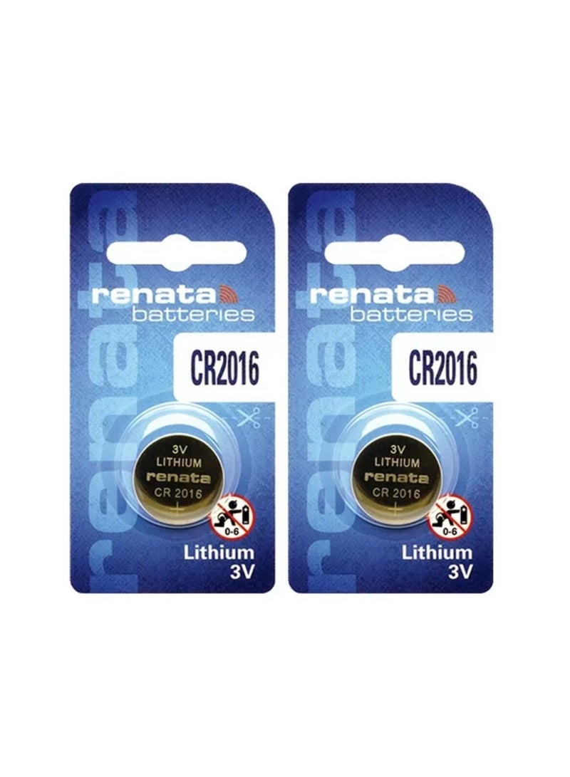 Renata 2-Pieces Renata CR2016 Lithium 3V Batteries - Image 1