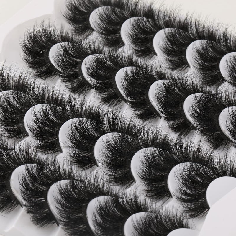 JIMIRE JIMIRE Mink Lashes Fluffy 20MM Long Dramatic False Eyelashes Thick Full Volume Eye Lashes Pack 14 Pairs