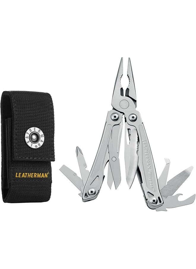 LEATHERMAN Leatherman Wingman - Multipurpose DIY multi-tool made in the USA with 14 built-in tools, all-locking features, pliers, screwdrivers and a bottle opener, in stainless steel with a nylon sheath  - Image 1