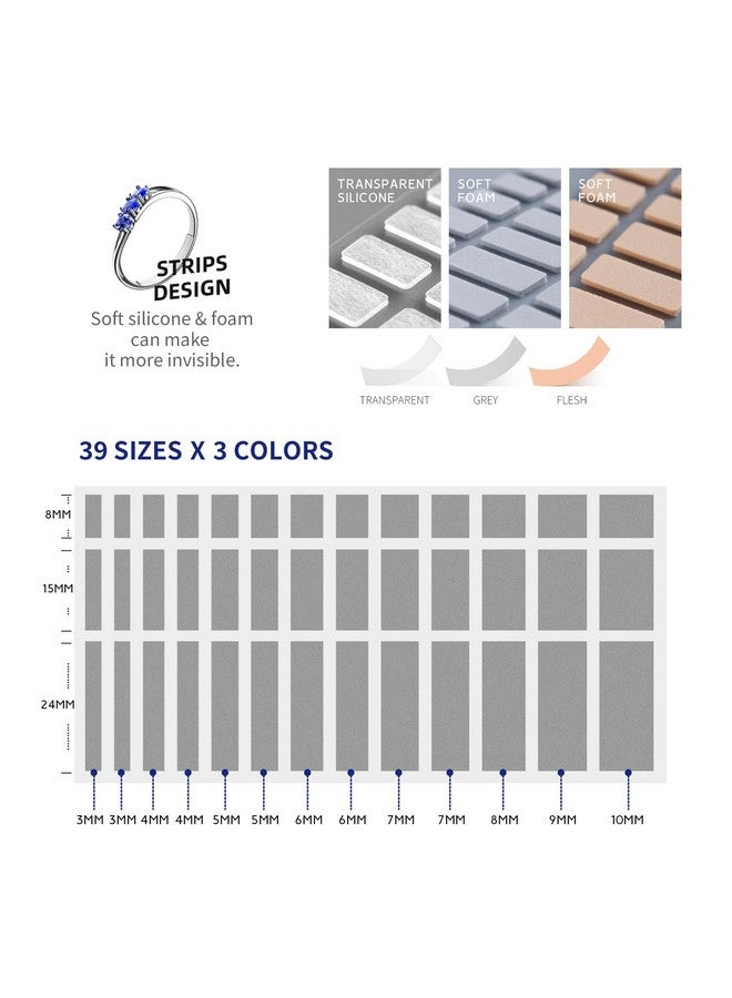 ELETIUO Ring Size Adjuster Set for Loose Rings,3 Styles Invisible Ring Reducer Jewelry Guard Ring Resizer,6Pcs Gold/Silver Filled Metal Ring Guards &117Pcs Sticky Strips &4 Sizes Spirals,Fit Almost Any Ring - Image 3