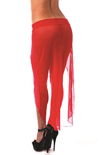 BODYZONE تنورة شبكية عالية منخفضة للنساء من بودي زون، حمراء، مقاس واحد - Image 2