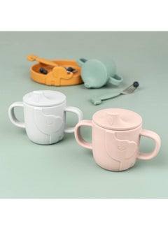 done by deer Baby Sippy Cup Elphee Blue Easygrip Handles Shatterproof Dishwasher & Microwave Safe Silicone Cup  - Image 4