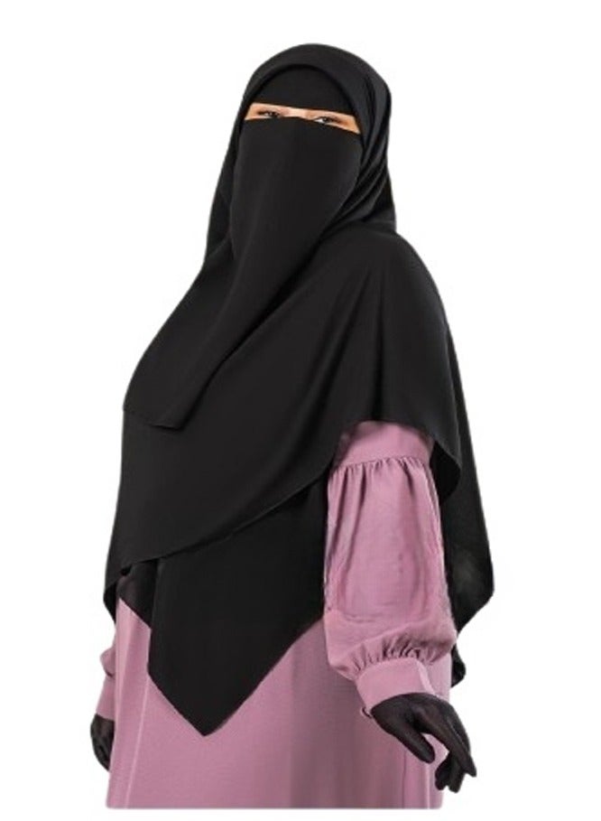 Risala 3-piece Malaysian niqab - high-quality Saudi chiffon - Image 3