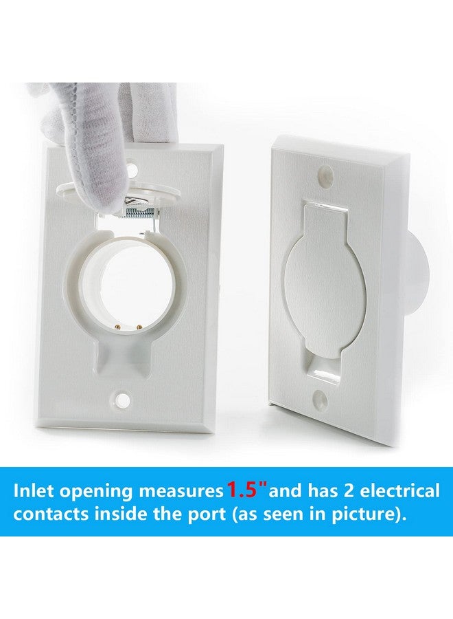 ANTOBLE 2 Pcs Standard Central Vacuum Inlet Valve Plate White for Beam Central Vac - White Round Door - Image 3