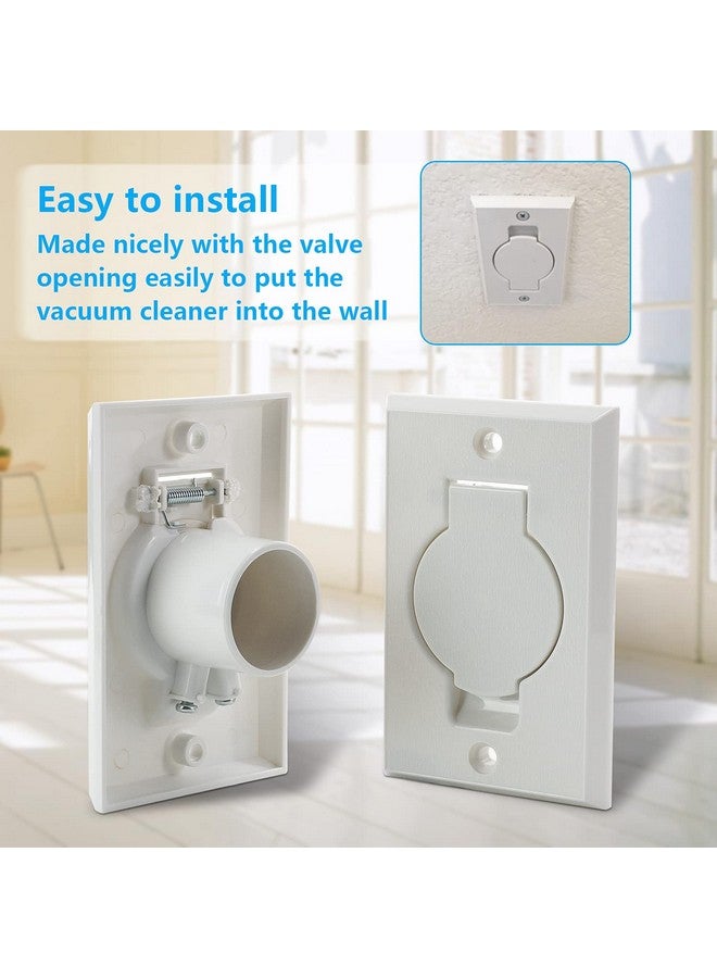 ANTOBLE 2 Pcs Standard Central Vacuum Inlet Valve Plate White for Beam Central Vac - White Round Door - Image 4