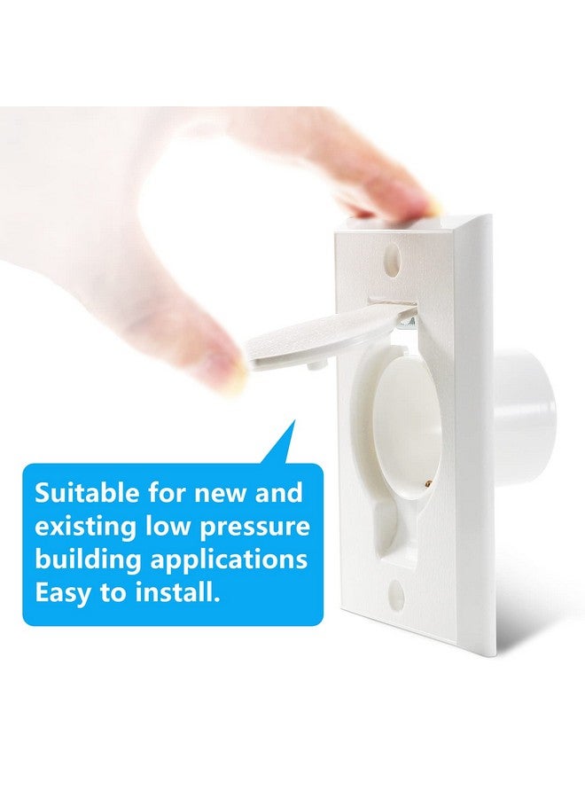 ANTOBLE 2 Pcs Standard Central Vacuum Inlet Valve Plate White for Beam Central Vac - White Round Door - Image 5