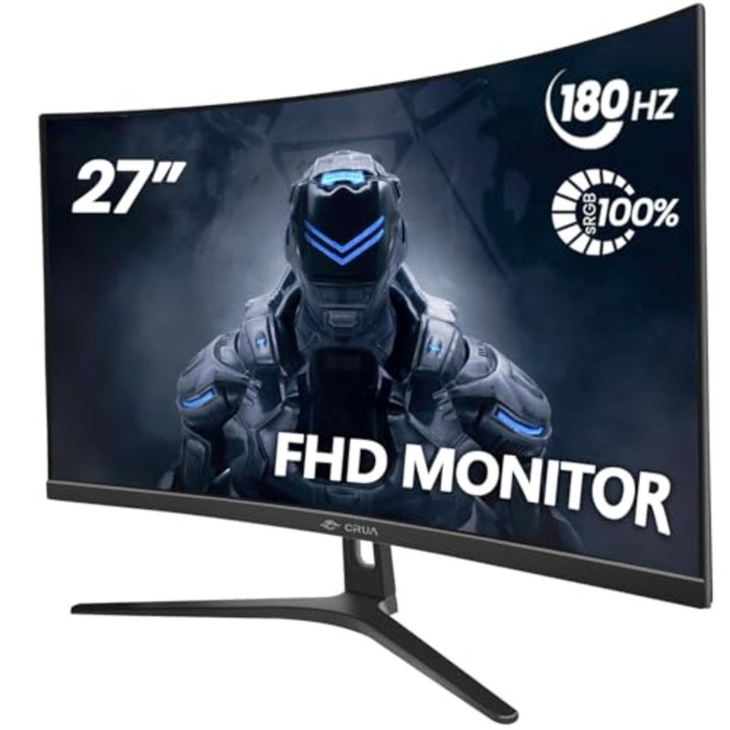 Curved Gaming Monitor 180Hz FHD 1920x1080P 1ms GTG Response Time For PC Gaming 3000R Curvature HDMI/DisplayPort Anti-Glare Screen - Image 1