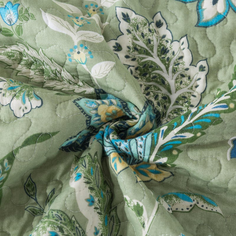 BEDIFANY California King Quilt Bedding Set - Cotton Lightweight Bedspread with Floral Pattern, 108x118 Inch All Season Oversized King Size Coverlet Set, 3 Piece (Quilt + 2 Pillow Shams) - Image 5