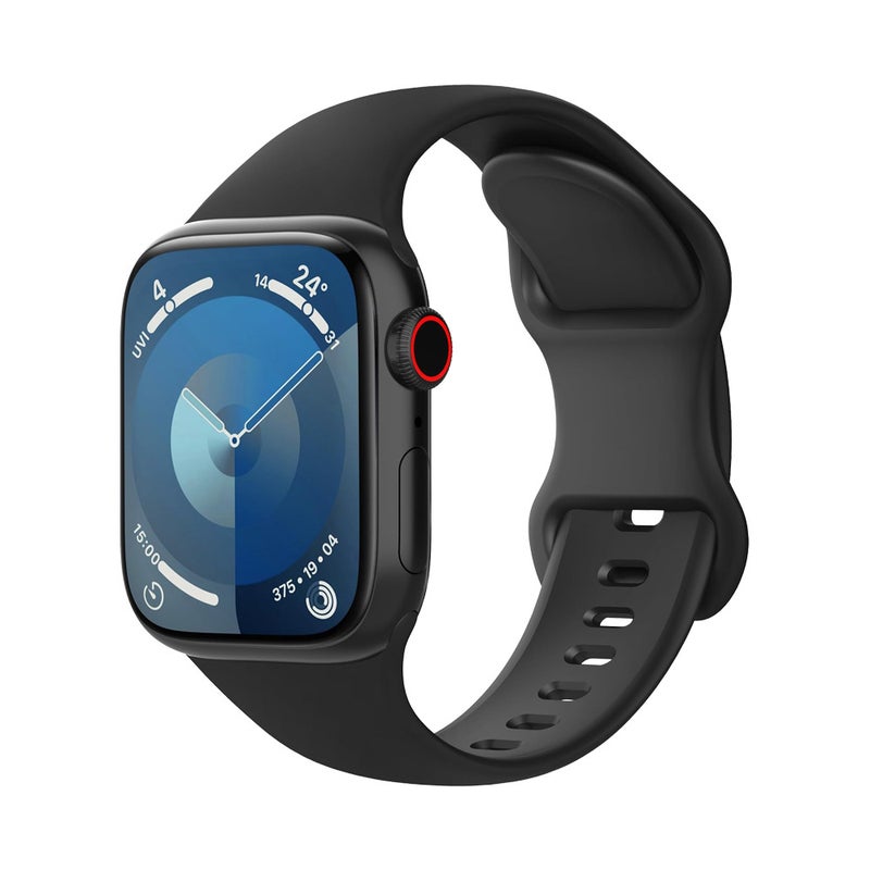 Silicone Butterfly Band for Apple Watch 10 2#Black 49/46/45/44/42