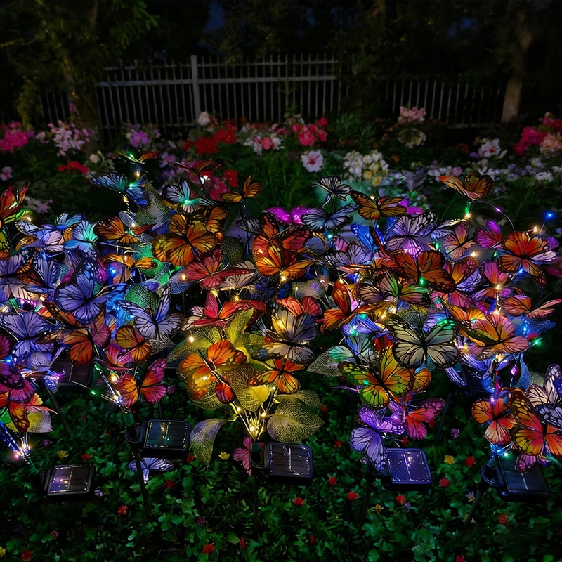 Outdoor Simulation Butterfly Ground Stake Light Solar Charging Lamp for Garden Lawn Decor - Image 1