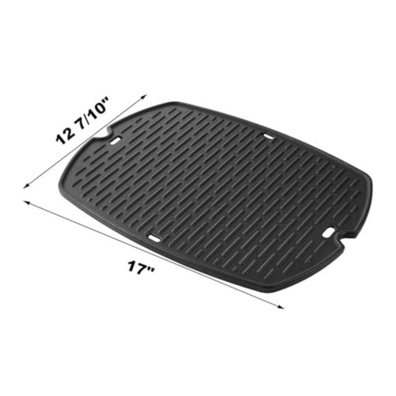 7582 Griddle Replacement Parts for Weber Q1200 Q1000 Q1400 Q120 Q140 Q100 Cast Iron Full Size Griddle Reversible Flat Top Grill Griddle Insert Plate 6558 Weber Q 100/1000 Series 5101000 Grill Parts - Image 2