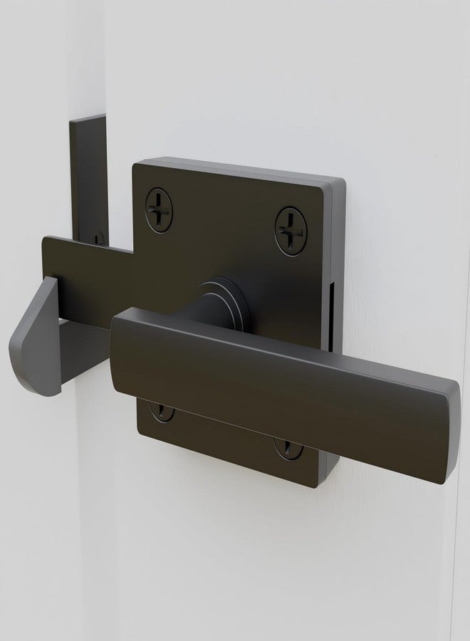SANKINS Black Heavy Duty Double Side Gate Latch for Wooden Fence, Self Locking Aluminum Gate Latch for Outdoor Fence, Swinging Door Latch Gate Hardware,Black - Image 1
