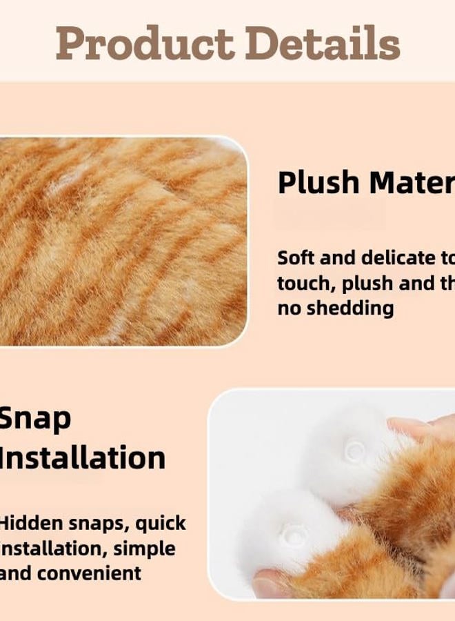 WASTROYAL Cute Cat Car Tissue Box Cover with Plush Doll, Hanging Vehicle Interior Organizer, Adorable Auto Decoration & Practical Accessory (Yellow) - Image 4