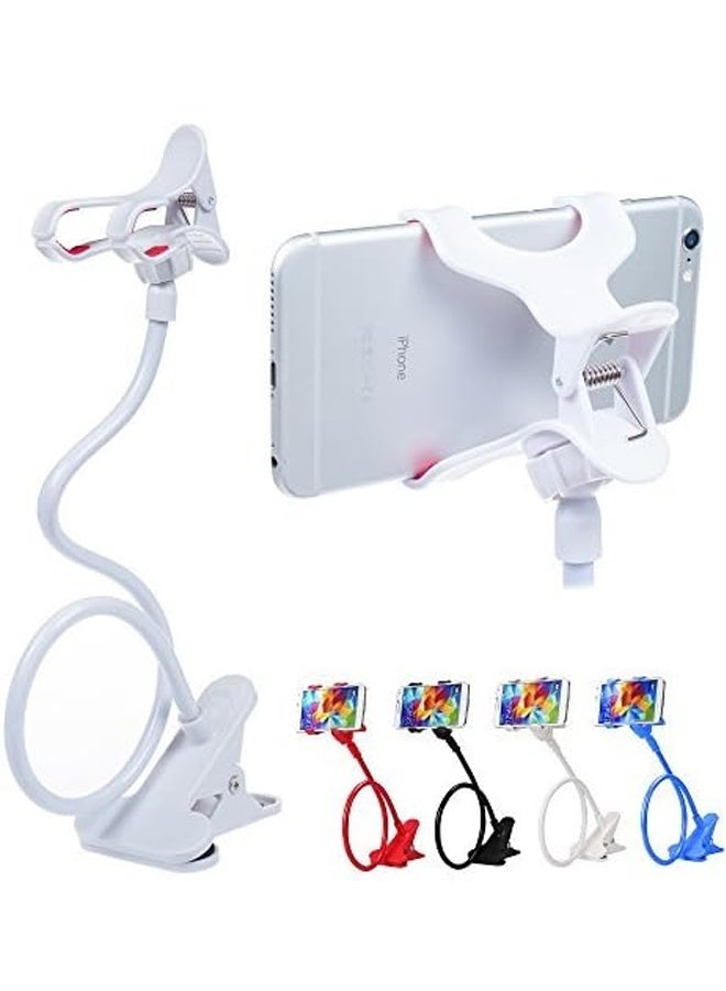 Cell Phone Holder,Universal Bedside Phone Stand,Lazy Bracket,Flexible Long Arms Clip Mount for iPhone Samsung Galaxy in Bedroom Office Desk-White - Image 2