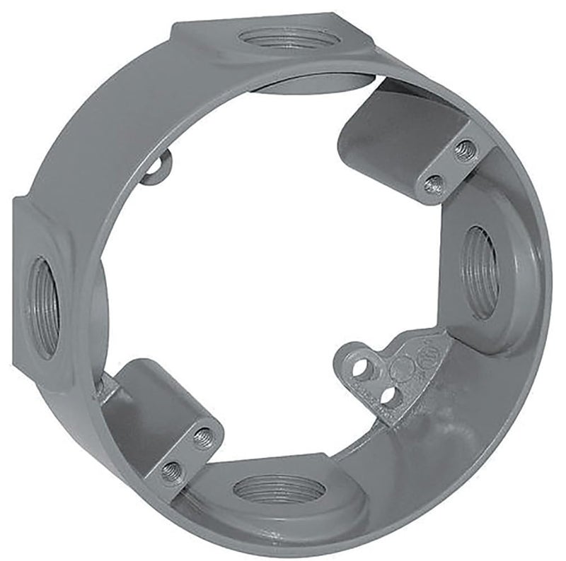 Sigma Engineered Solutions 14236 12Inch 4 Hole Round Weatherproof Extension Ring Gray
