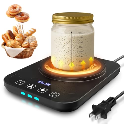 MQFORU Sourdough Starter Warmer, Precise 1°F Thermostat Control (70-100°F) Sourdough Warming Mat, Auto Warming On/Off, 12-Hour Timer Sourdough Warmer for Home Baking (No Jar Included) - Image 1