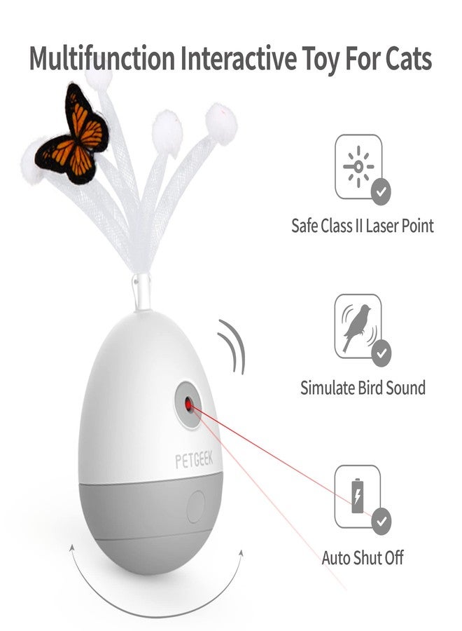 PETGEEK Interactive Cat Laser Pointer Toy with Bird Squeaky, Automatic Cat Wand Replacement, Cat Toys for Indoor Cats - Image 2