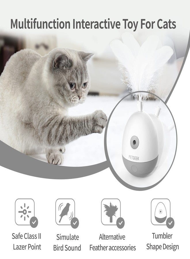 PETGEEK Interactive Cat Laser Pointer Toy with Bird Squeaky, Automatic Cat Wand Replacement, Cat Toys for Indoor Cats - Image 4