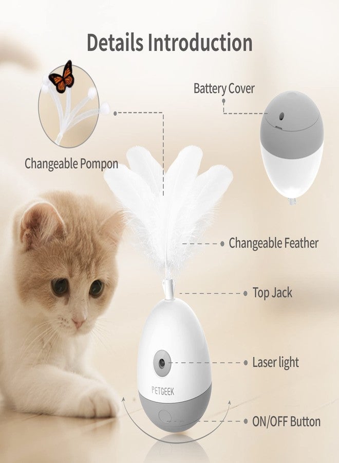 PETGEEK Interactive Cat Laser Pointer Toy with Bird Squeaky, Automatic Cat Wand Replacement, Cat Toys for Indoor Cats - Image 5