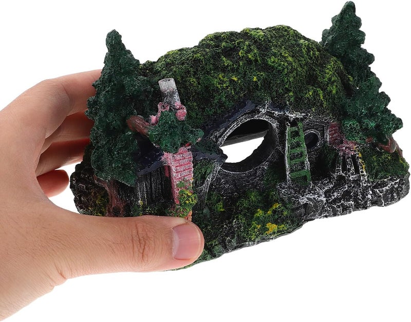 ibasenice Aquarium Fish Tank Castle Decor Resin Mini Hideout House Shelter Cave Ornament for Betta and Reptiles Small Fish Tank Landscaping - Image 4