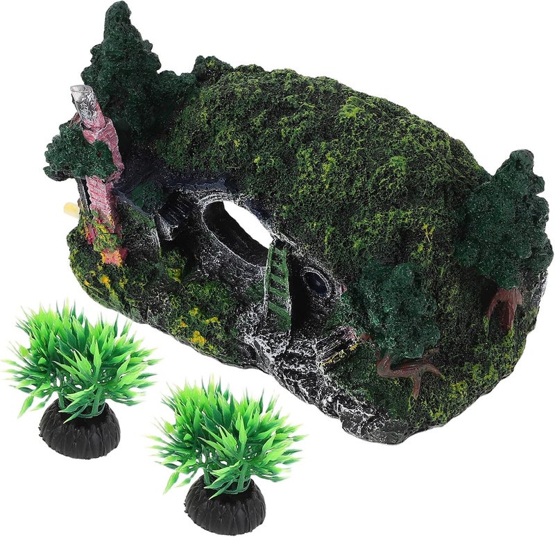ibasenice Aquarium Fish Tank Castle Decor Resin Mini Hideout House Shelter Cave Ornament for Betta and Reptiles Small Fish Tank Landscaping - Image 1