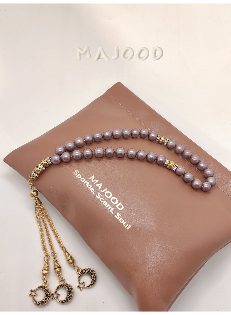 MAJOOD 33 Natural Mother Of Pearl Prayer Beads/Tasbih/10cm - Image 1