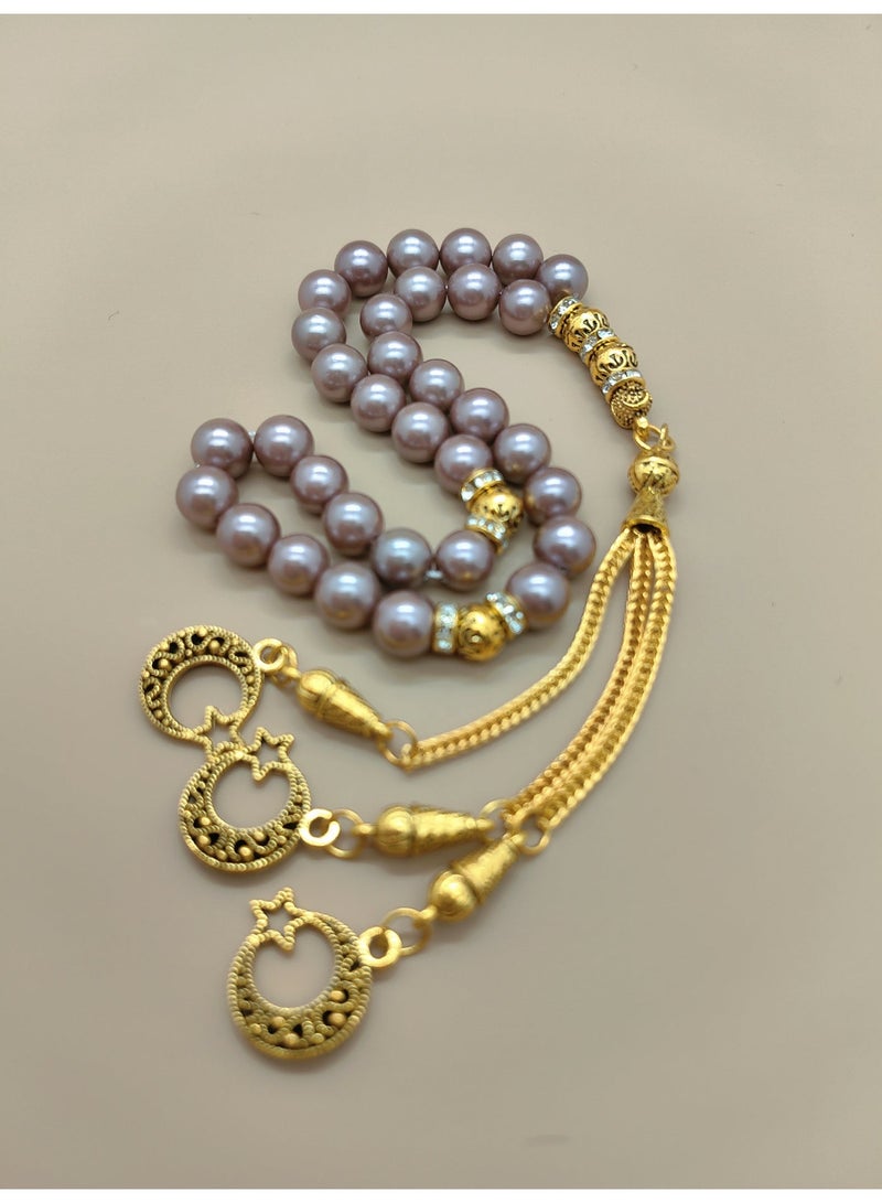 MAJOOD 33 Natural Mother Of Pearl Prayer Beads/Tasbih/10cm - Image 3