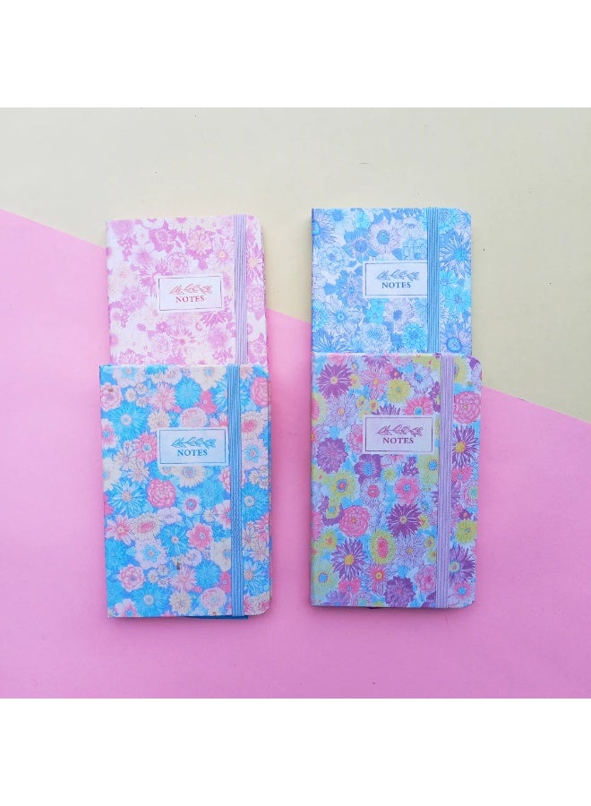 Notebook A5 Hardcover with Rubber, Flowers - Image 2