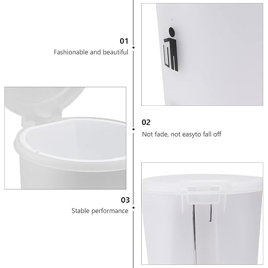 BLURISM Bathroom Bin with Lid Bedroom Bin with Lid Small Pedal Bin Small Bin for Bedroom White Bathroom Bin Sanitary Bin Bedroom Rubbish Bin Toilet Bin Waste Bin for Bedroom - Image 2