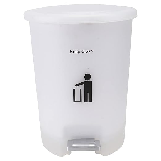 BLURISM Bathroom Bin with Lid Bedroom Bin with Lid Small Pedal Bin Small Bin for Bedroom White Bathroom Bin Sanitary Bin Bedroom Rubbish Bin Toilet Bin Waste Bin for Bedroom - Image 1