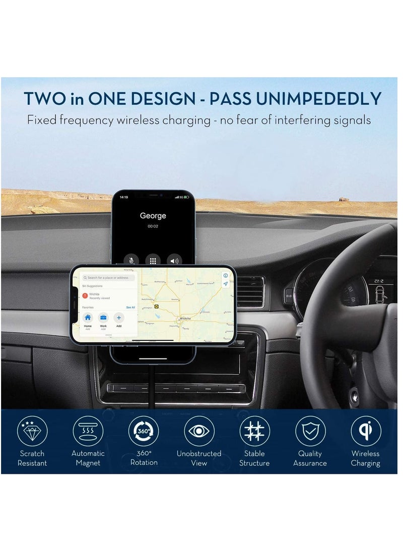 MagSafe Car Charger/Magnetic Wireless Car Charger Fast Charging Auto-Alignment Wireless Car Charger Air Vent Mount for iPhone 14/13 / 12 Series and Compatible with MagSafe Case & Ring - Image 2