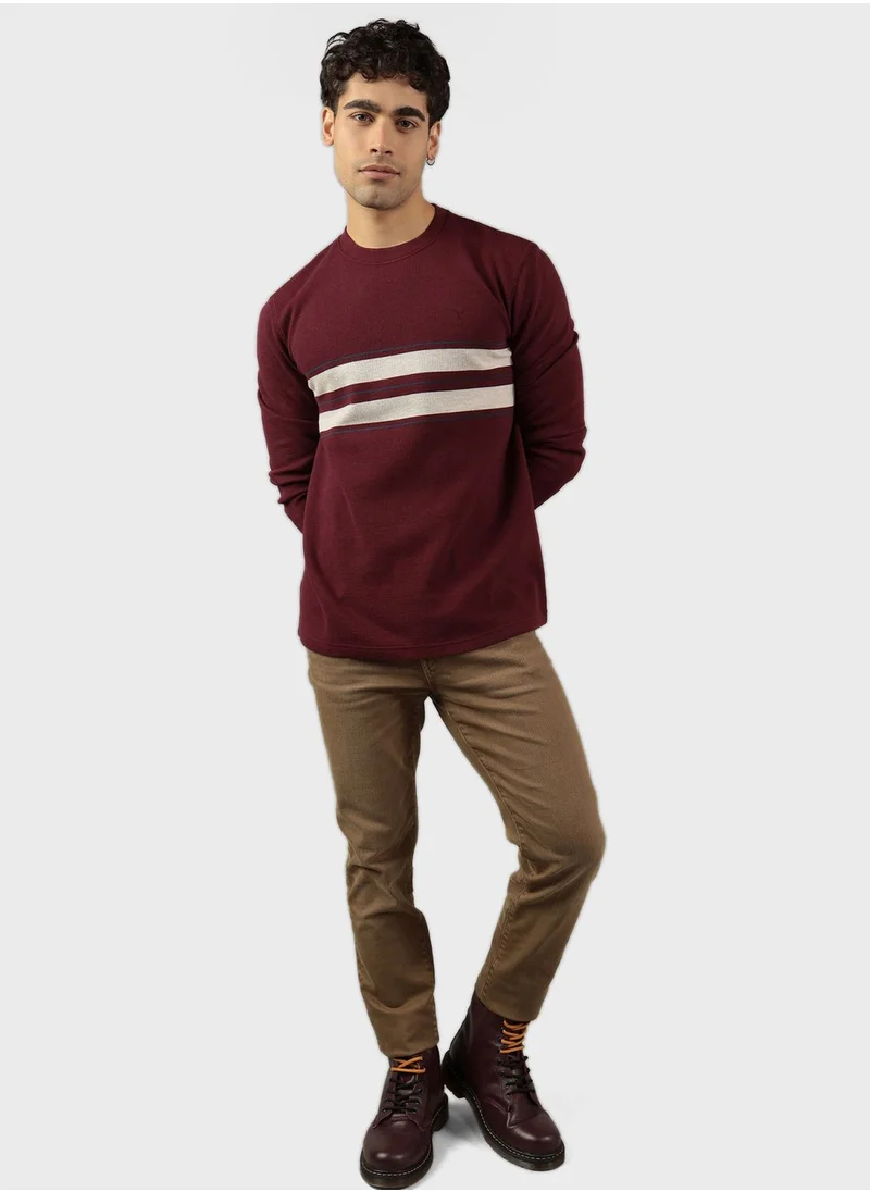 امريكان ايجل Color Block Crew Neck Sweatshirt