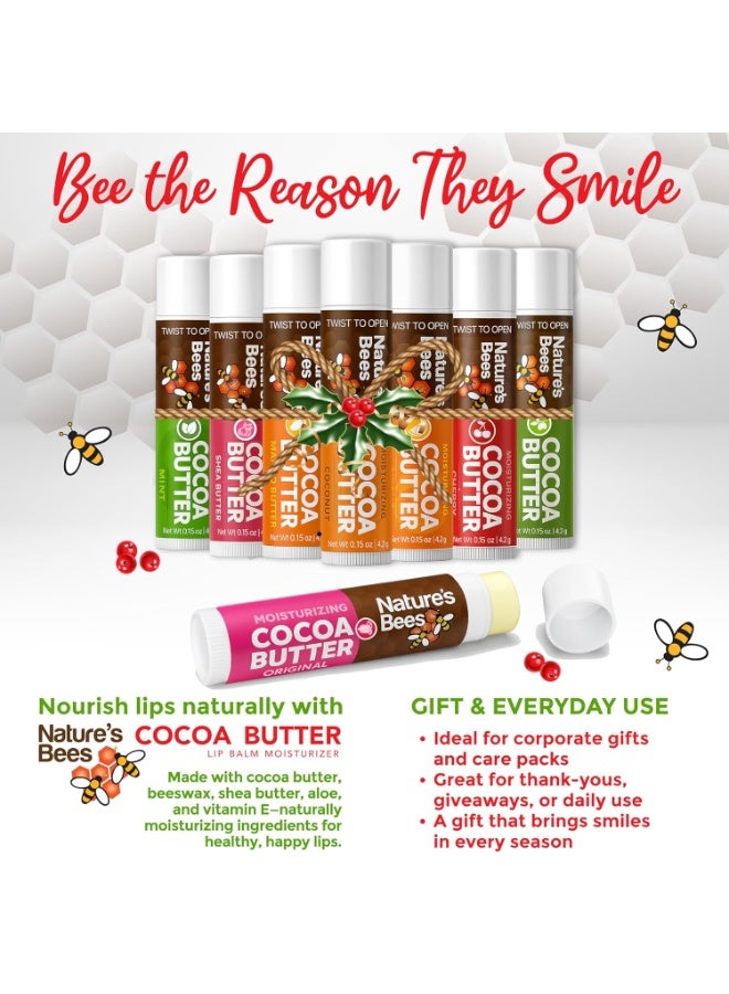 Nature's Bees, Cocoa Butter Flavored Lip Balm Tubes Set Bulk Assortment Chap Treatment Moisturizer For Dry Lips, Original Variety Assortment (Shea Butter, Original, Olive Oil, Mango Butter) - 48 Pack - Image 4