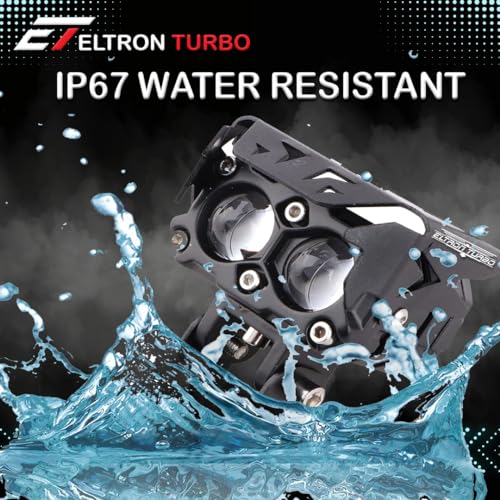 Eltron Turbo 1 Year Imported Warranty Waterproof Super High Bright Dual Lens Fog Light Universal For All Motorcycle,Cars Projector Light White & Yellow Spot Beam (Pack Of 2, 12Volts DC Power 145Watts) - Image 5