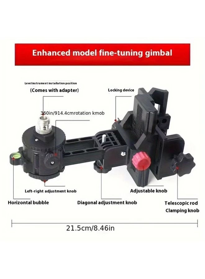 Black Magnetic L Shaped Turning Base Bracket Level Adjustable Wall Ceiling Mount - Image 1