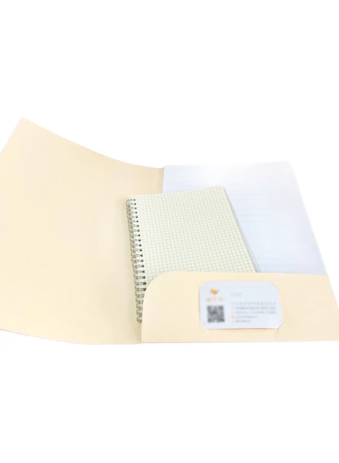 Makino Paper L-Shaped File Folder Single Page Clip Document Organizer Contract File Storage Information Booklet Storage Data Book Light Beige 10-Pack - Image 3