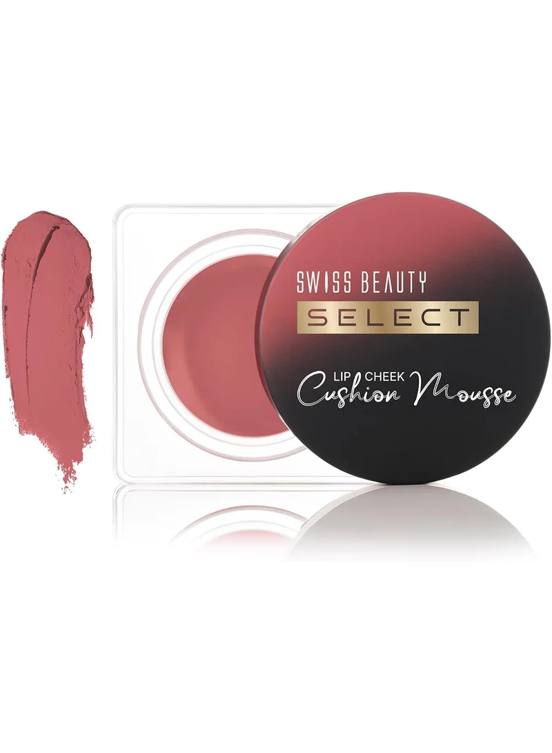 سويس بيوتي Swiss Beauty Select Lip And Cheek Cushion Creamy Mousse with Vitamin E | 12 Hours Stay | Shade- Vogue Rose, 4.5gm |